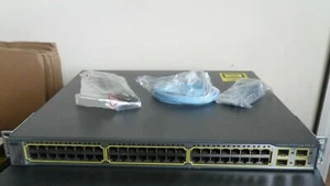 CISCO WS-C3750G-48PS-S 48-Port Gigabit POE Switch 3750G-48PS-S ios-15.0 - Afbeelding 1 van 10