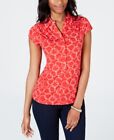 Charter Club Women&#39;s Petite Chain Print Polo Shirt Risky Red PS