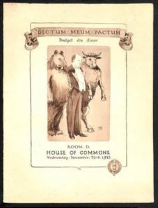 menú, 1927, MIÉRCOLES, 23 DE NOVIEMBRE, REINO, EE. UU., Rusia, Londres Guildhall Tuck pub - Imagen 1 de 3