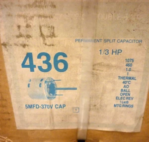 MagneTek Universal Electric 436 Motor 1/3HP - 460V - 1075RPM, pn 436 - Picture 1 of 5
