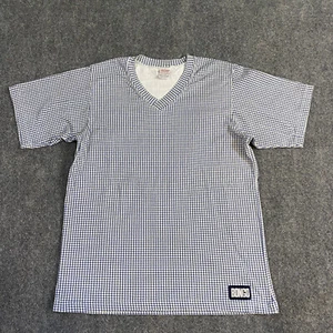 Bongo Gene Montesano T-shirt S White Check V-Neck Made in USA Unisex - Picture 1 of 8