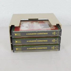 Set of 3 Readers Digest A Country Christmas Music Cassettes w Holder Compilation - Picture 1 of 8