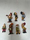 Small Bundle x7 Vintage Plastic Mini Gnomes Men Faded Figures Very Small  #LH