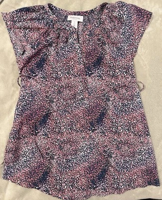 Motherhood Maternity Size XS short sleeve Dotted blouse sheer layering - Image 1 of 4