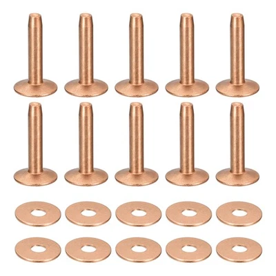 10 Set Rame Rivetti e Sbavature,12x4x21mm Rame Rivetto Chiusura,Rame Tonalità - Immagine 1 di 4