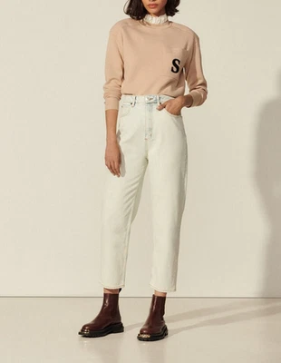 Pantalones de mezclilla para mujer Sandro Paris talla 34 FR / XS logotipo SFPJE00518 Foto 1 de 4