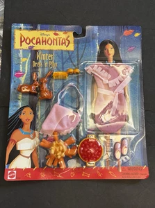 Abbigliamento bambola vintage anni 90 MATTEL Disney Pocahontas vestito invernale 'n play nuovo - Foto 1 di 2