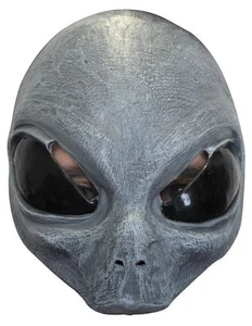 FACE MASK HALF FACE ALIEN GREY WITH BLACK EYES - Picture 1 of 1