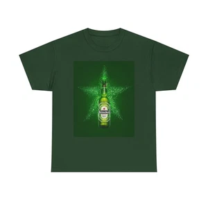 Heineken T Shirt Vintage Beer Logo Christmas Holiday Unisex Heavy Cotton Tee - Picture 1 of 5