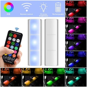 RGB LED Car Interior Light with Wireless Remote for Footwell Decoration - Picture 1 of 10