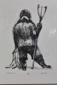 James A. Houston Fisherman First Nations Eskimo Alaska signiert #87/150 Lithographie - Bild 1 von 9