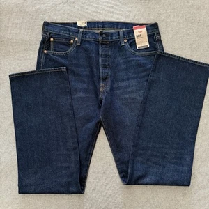 Jeans Levis Para Hombres 501 Calce Original 36 x 36 Pierna Recta Botón Mosca Lavado Oscuro Nuevos - Imagen 1 de 8