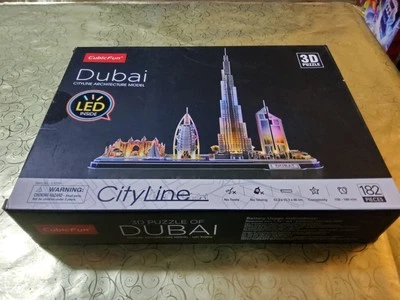 NEW SEALED. 3D Jigsaw Puzzle City View City Line DUBAI + LED INSIDE Cubic Fun  - Image 1 of 4