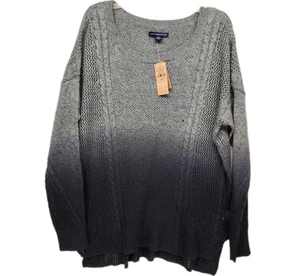 American Eagle Women's Ombre Sweater New W/ Tags Grey Into Black Size Medium - Picture 1 of 6