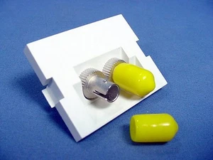 Leviton White MOS Duplex ST Fiber Optic 45° Coupling Jack 1.5 Module 41294-2TW - Imagen 1 de 5