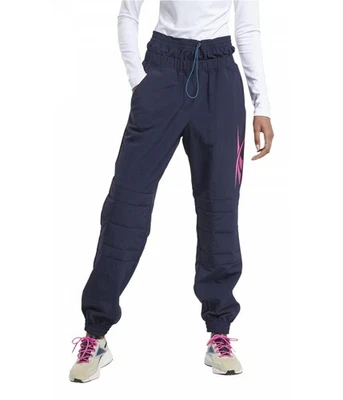 Calça atlética Reebok feminina Meet You There, azul, pequena - Imagem 1 de 2