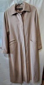 Fleet Street Size 10 Long Trench Rain Coat Removable Lining & Hood Beige - Picture 1 of 8