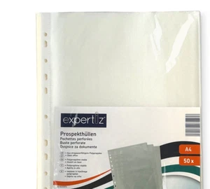 10 bis 200 Prospekthüllen Ordner DIN A4  Klarsichthüllen genarbt strapazierfähig - Bild 1 von 4