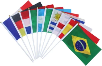 Set Di 32 Bandiere Internazionali Da Ricamo Del Mondo 32 Paesi a Mano Piccole Ba - Immagine 1 di 4