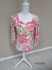 Lark Lane Women's Multicolor Top Beaded Neckline Size Small - Picture 1 of 5