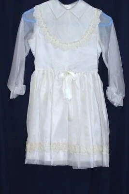❤  L’Enfant Sheer ivory Girls Dress size 10 lined appliques vintage party formal - Image 1 of 4