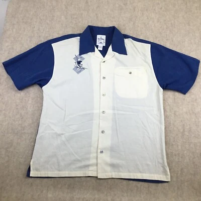 Guy Harvey AFTCO Button Front Shirt Mens XL Blue White Solid Pockets SS Fishing - Image 1 of 4