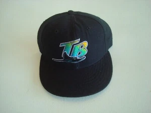 TAMPA BAY DEVIL RAYS NEW ERA FITTED SIZE 6 5/8 SPLASH SCRIPT HAT CAP VINTAGE EE - Picture 1 of 5