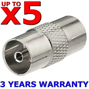 1-5 x PAL Female to PAL Female Socket Joiner Coaxial Cable TV Antenna Connector - Picture 1 of 10
