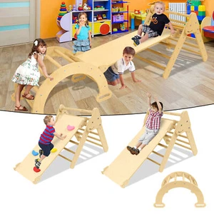 3 in 1 Kletterdreieck Klettergerüst Faltbar mit Rampe Kletterleiter Kletterbogen - Bild 1 von 13