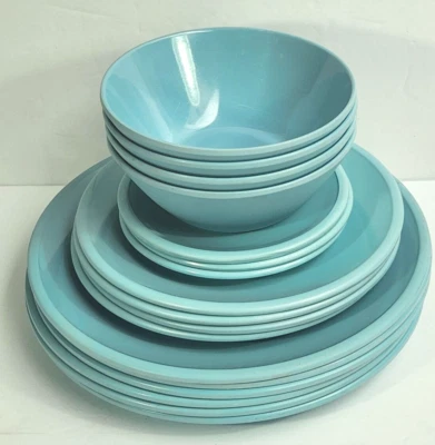 Ящик и бочка бирюзовый синий меламин ужин салат пустыня тарелки чаши - Изображение 1 из 4