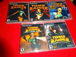 ESTUCHES VACÍOS Colección Tomb Raider 1 2 3 Revelation Chronicles Playstation 1 PS1 - Imagen 1 de 9