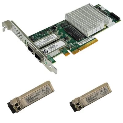HP NC523SFP FC Dual Port 10GbE SFP+ PCIe x8 Server Adapter SP# 593742-001 + GBIC - Immagine 1 di 4