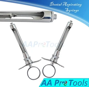 2 Pcs Dental Aspirating Syringe 1.8ml Anesthetic Stainless Steel Dentist Choice - Picture 1 of 5