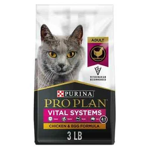 Purina Pro Plan Vital Systems Dry Cat Food, Chicken & Egg, 3 lb Bag - Picture 1 of 8