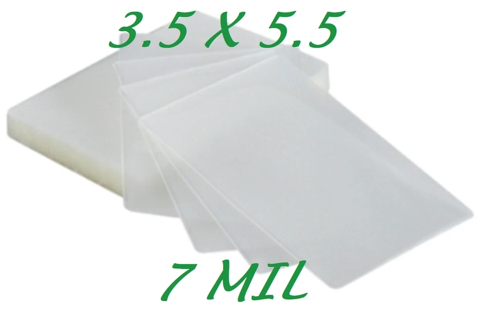 CORBIN QUALITY 3 x 5 500 7 Mil Laminating Pouches Sleeves 3-1/2 x 5-1/2 File Index X-Clear