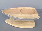 Tommy Bahama Nautical Wooden Cheese Board in Polished Aluminum Boat 15 x 9 x 6