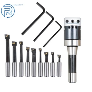Barra de perforación de carburo de 9 piezas de 1/2" y cabezal de perforación de 2" con juego de vástago R8 nuevo - Imagen 1 de 10
