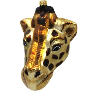Colgador de decoración navideña figura de vidrio animal de vidrio cabeza de jirafa vidrio adorno del árbol de Navidad - Imagen 1 de 6