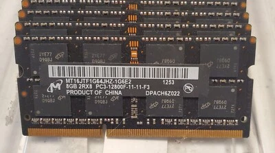 MICRON 8GB 2RX8 PC3-12800F-11-11-F3 MT16JTF1G64JHZ-1G6E2 - Image 1 of 2