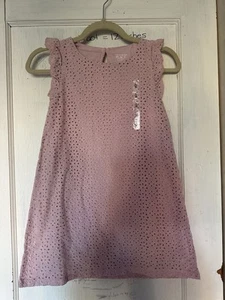 The Childrens Place Eyelet Cutout Tank Dress Size 10 Sleeveless Lined Rose Pink - Picture 1 of 4