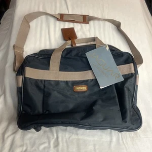 Vintage Jaguar Weekend Bag Duffel Messenger Carry On Travel Luggage 15” Navy - Picture 1 of 5
