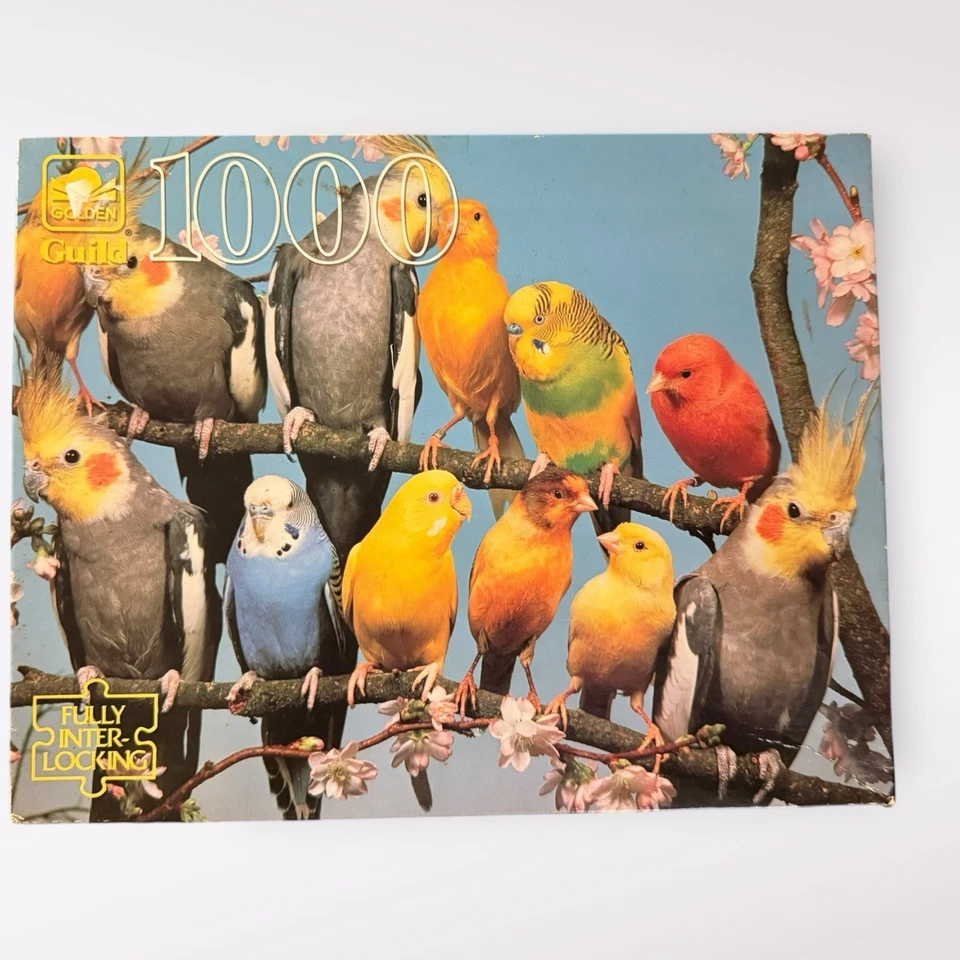 Rompecabezas de 1000 piezas Pretty Plumes Birds 1993 vintage de Golden Guild Foto 1 de 1
