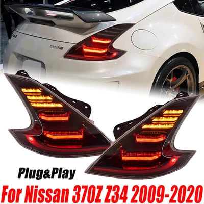 Par de luces traseras LED de humo para Nissan 370Z Z34 2009-2020 Plug&Play L+R Foto 1 de 4