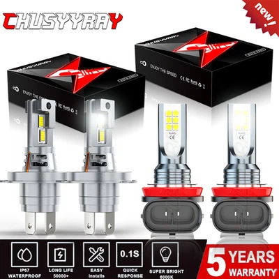 for Mitsubishi L200 2008-2019 4x LED Headlight Hi/Low Beam+Fog Light Bulbs Kit - Image 1 of 4
