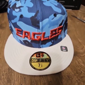 PARCHE 7 1/8 NUEVA ERA PHILADELPHIA EAGLES 59FIFTY CAMUFLAJE AZUL URBANO 75 ANIVERSARIO - Imagen 1 de 6