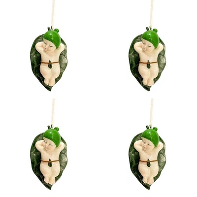 4PK Urban May Gibbs Sleeping Babies Resin Hanging Decor 8cm Green/Natural Asstd - image 1 of 3