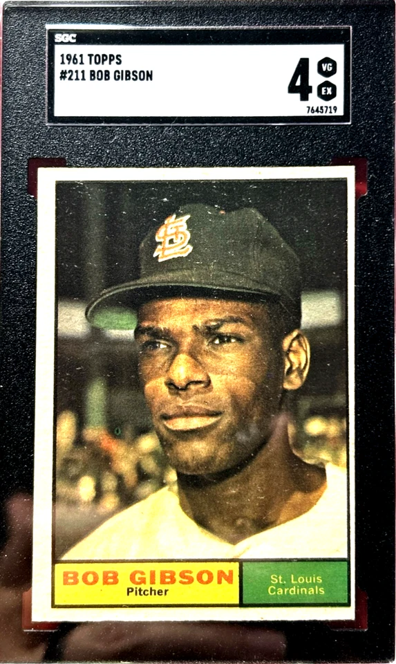1961 Topps - Bob Gibson #211 - SGC 4 en muy buen estado/excelente - ¡Envío combinado!! Foto 1 de 2