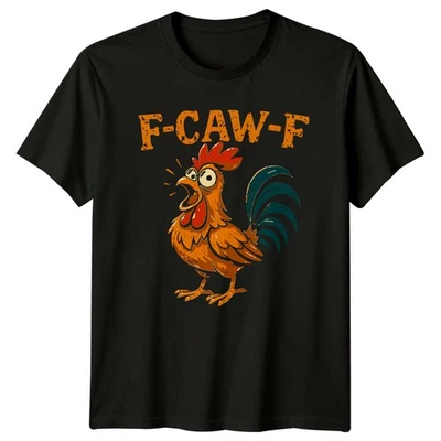 GOFASHIONDIRECT F-Caw-F Rooster Farm Animals Mens T-Shirt Womens Tee Graphic Unisex Top