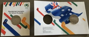 BICENTENNIAL MEMENTO COIN For School Students - 1988 - Coin Folder - VINTAGE - Bild 1 von 6