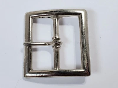 Hebilla de cinturón cromada plateada barra central punta vaquera vaquera oeste de EE. UU. 1 7/8" X 2" Foto 1 de 4